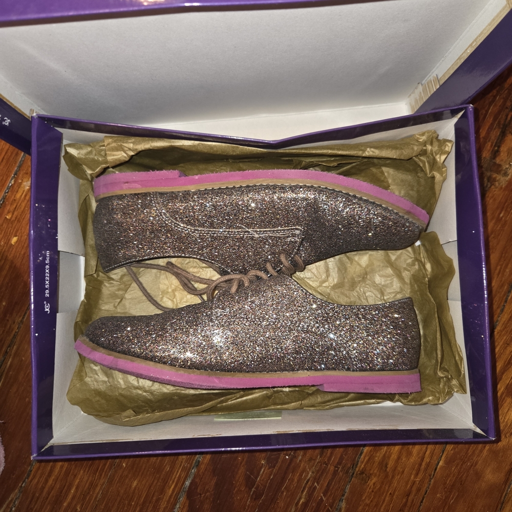 Glittery Gold Women's Loafers